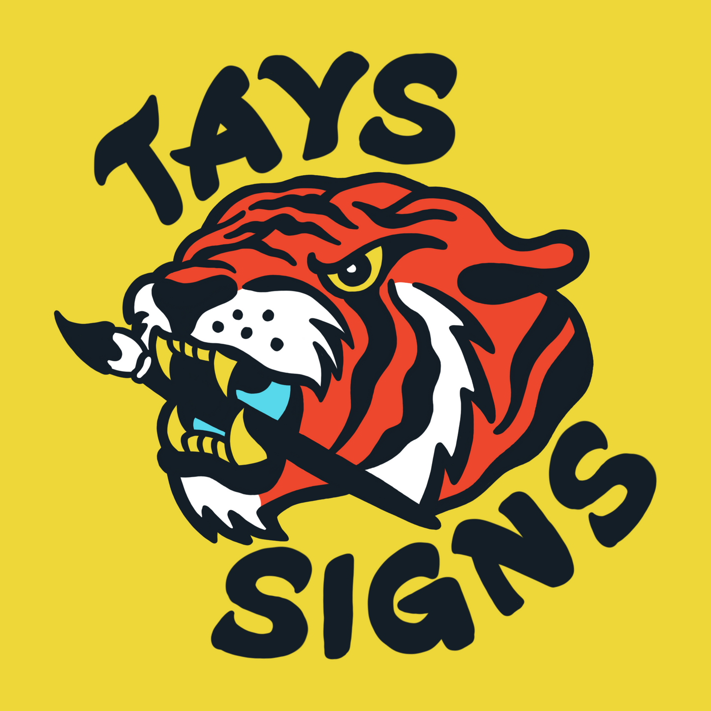 Tiger Head Wood Sign